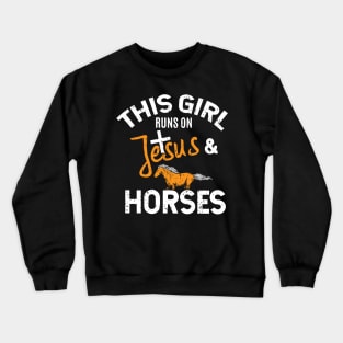 Cute Horse, Horse Lover, Equestrian And Christian Gift print Crewneck Sweatshirt